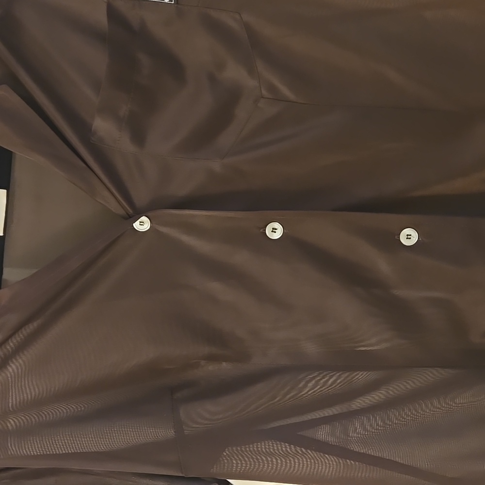 Authentic Vintage Dolce & Gabbana Sheer and Shiny Dark Brown Button Down Shirt - Picture 4 of 9